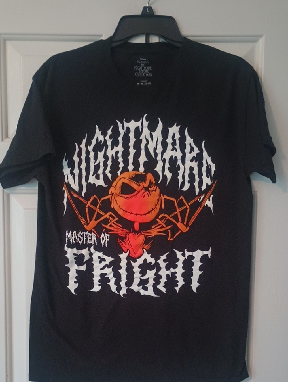 Disney Black Tee with Orange & White 'Nightmare' Graphic